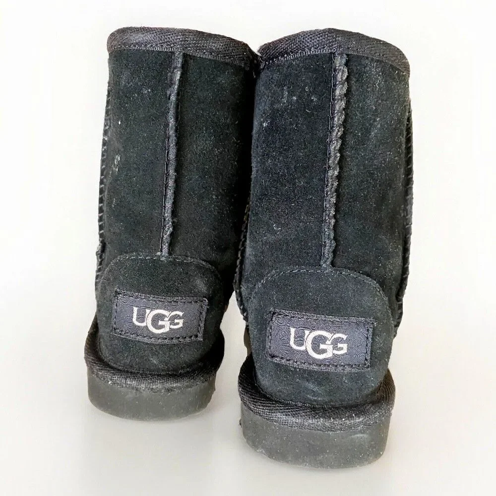 UGG Classic II Clear Glitter Boots‎ Black Size 7 Toddler Girls Kids Star Shoes